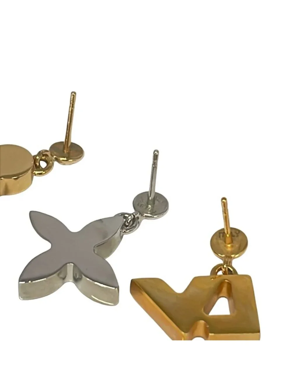 Louis Vuitton Earrings Boucles D'oreilles Love Letters GM Gold Silver Multi